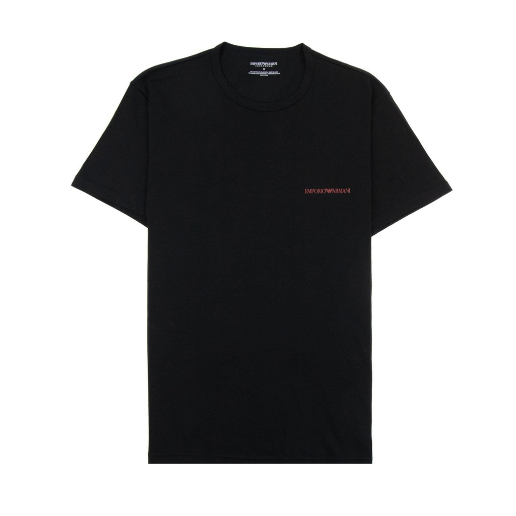 Emporio Armani 2 Pack Logo Stretch Cotton T Shirt Black/black
