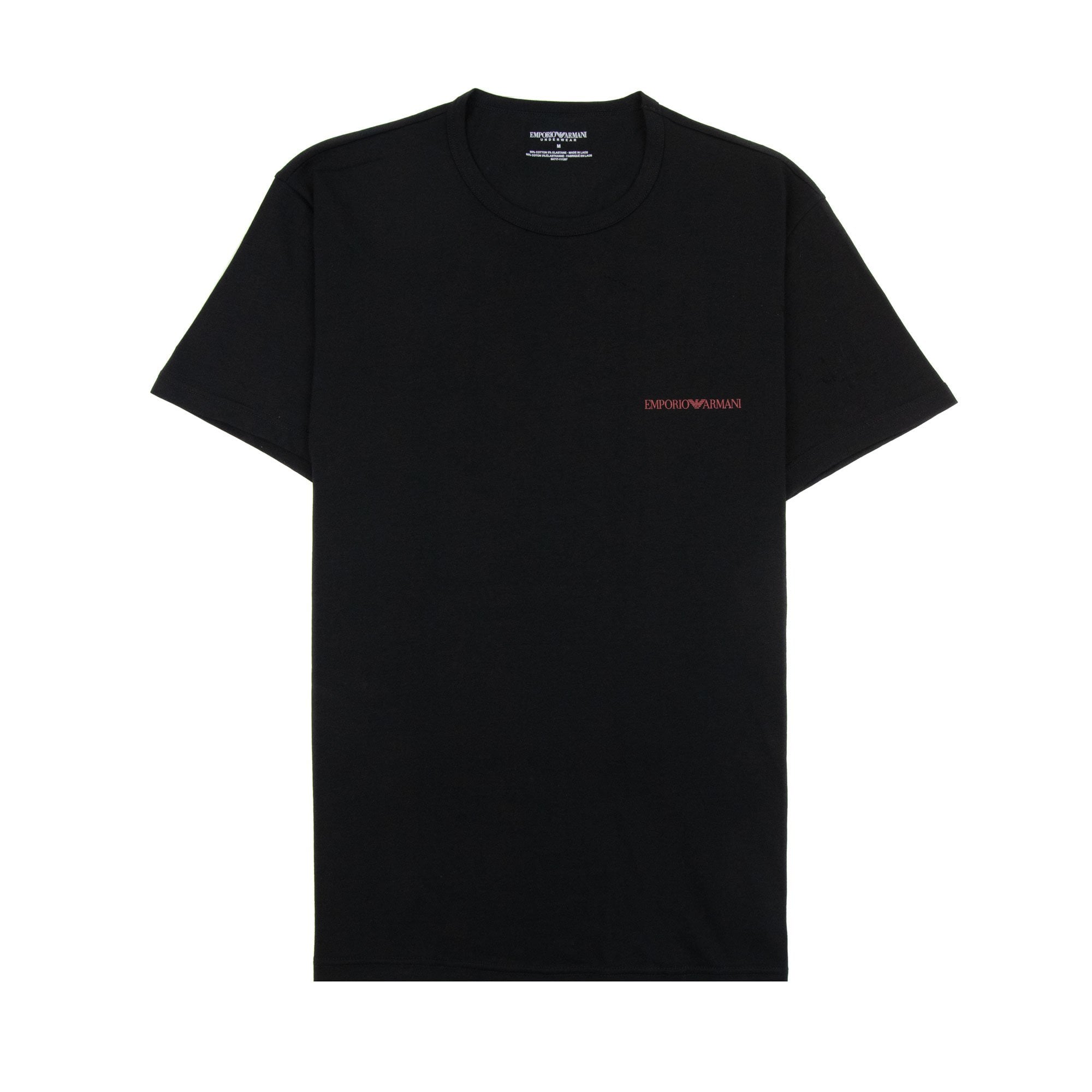 Emporio Armani 2 Pack Logo Stretch Cotton T Shirt Black/black
