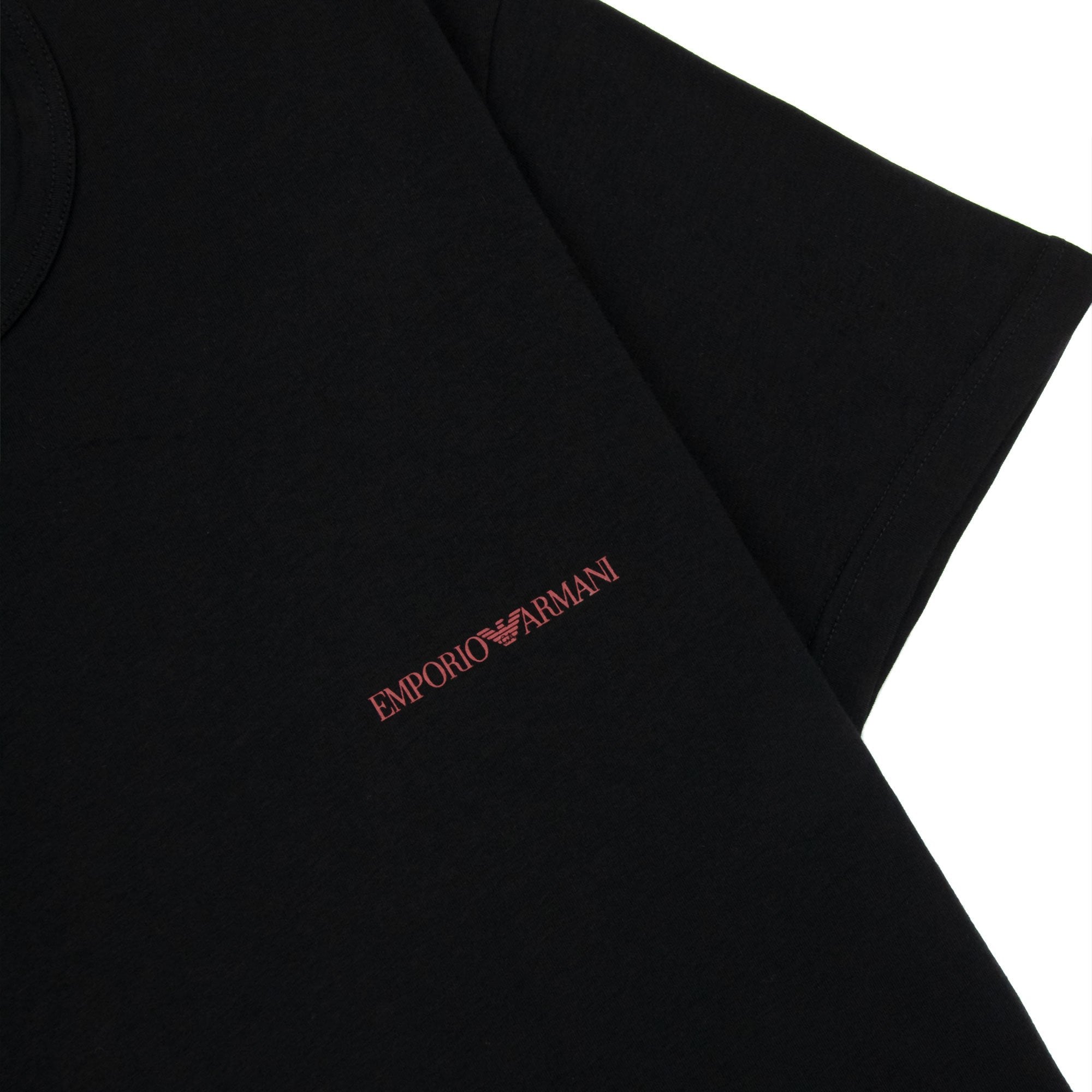 Emporio Armani 2 Pack Logo Stretch Cotton T Shirt Black/black