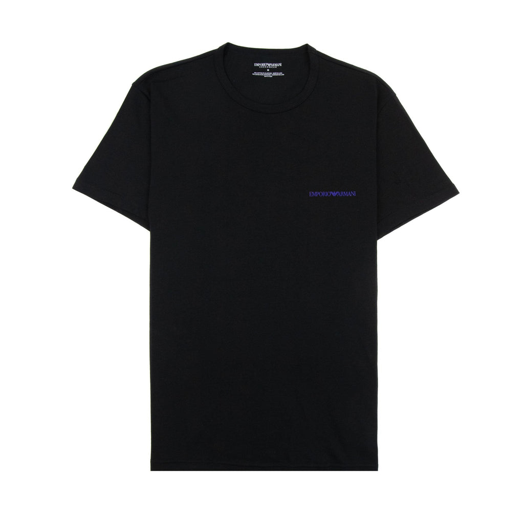 Emporio Armani 2 Pack Logo Stretch Cotton T Shirt Black/black