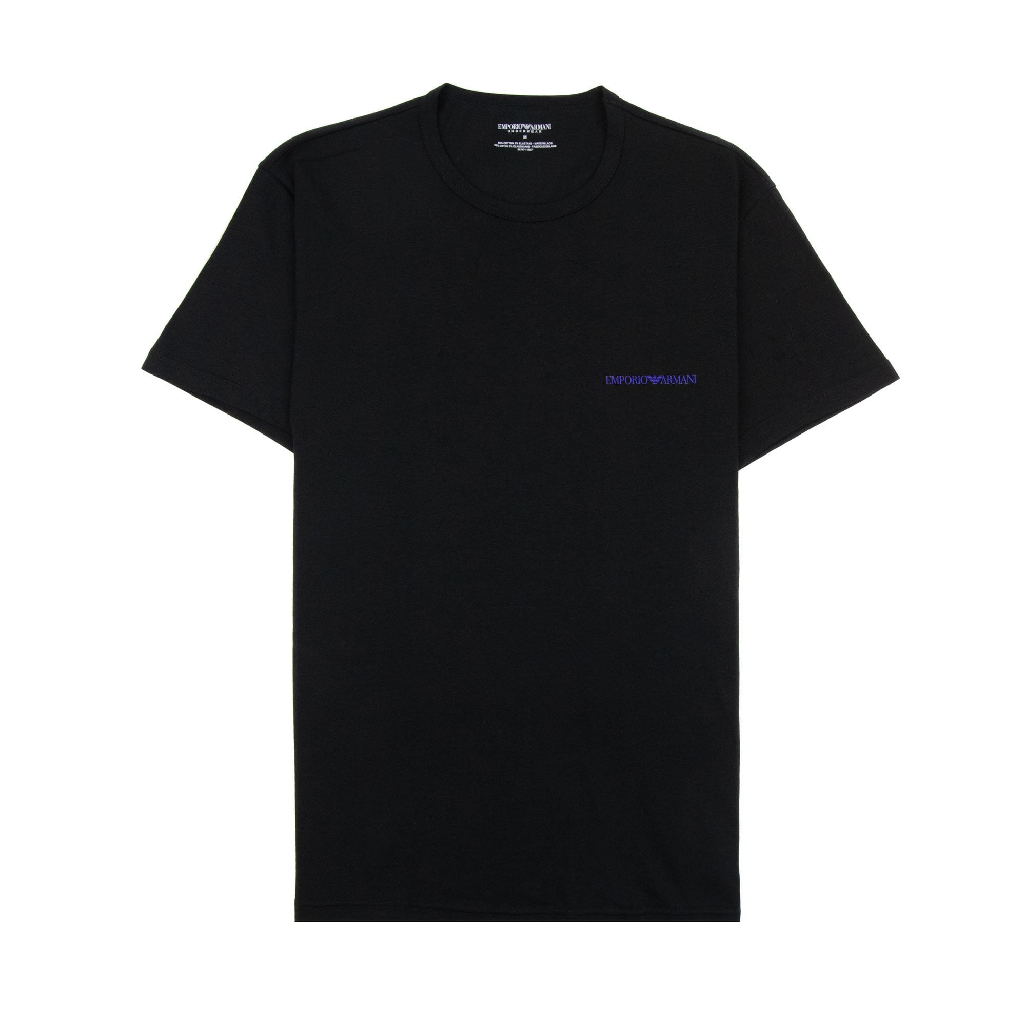 Emporio Armani 2 Pack Logo Stretch Cotton T Shirt Black/black