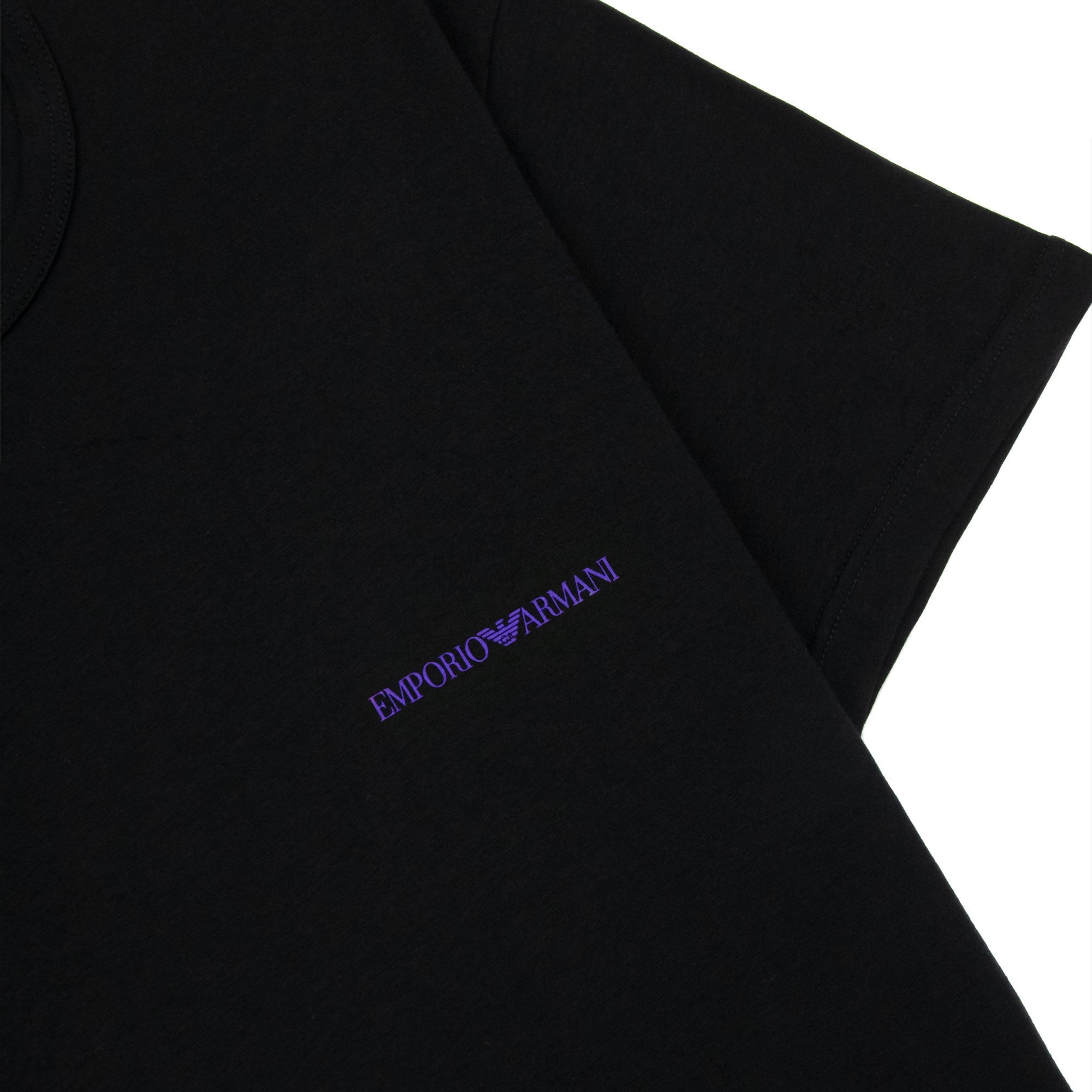 Emporio Armani 2 Pack Logo Stretch Cotton T Shirt Black/black