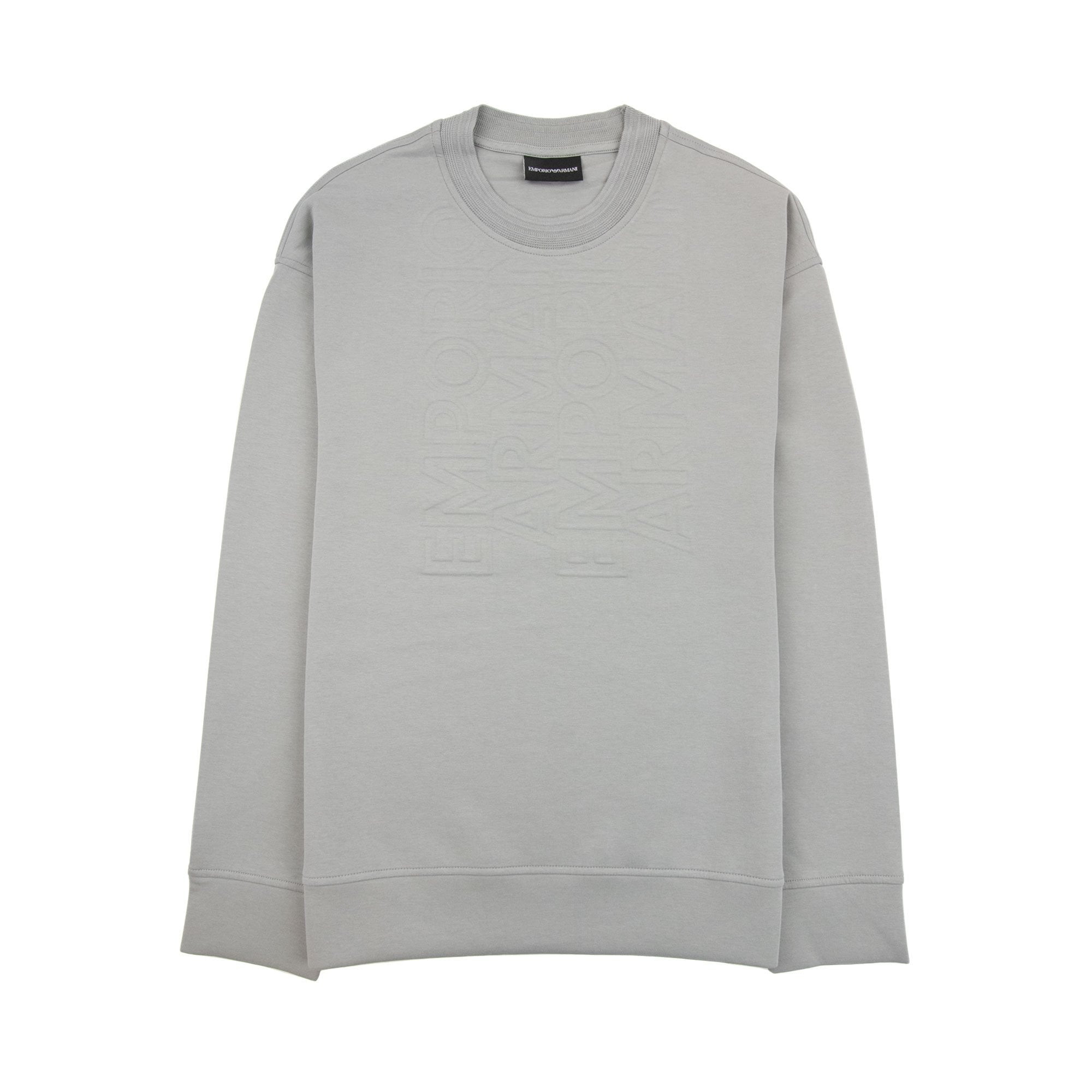 Emporio Armani Embossed Verical Logo Sweatshirt Dark Grey
