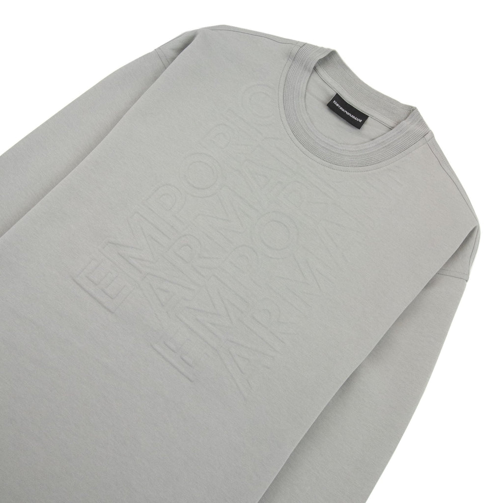 Emporio Armani Embossed Verical Logo Sweatshirt Dark Grey