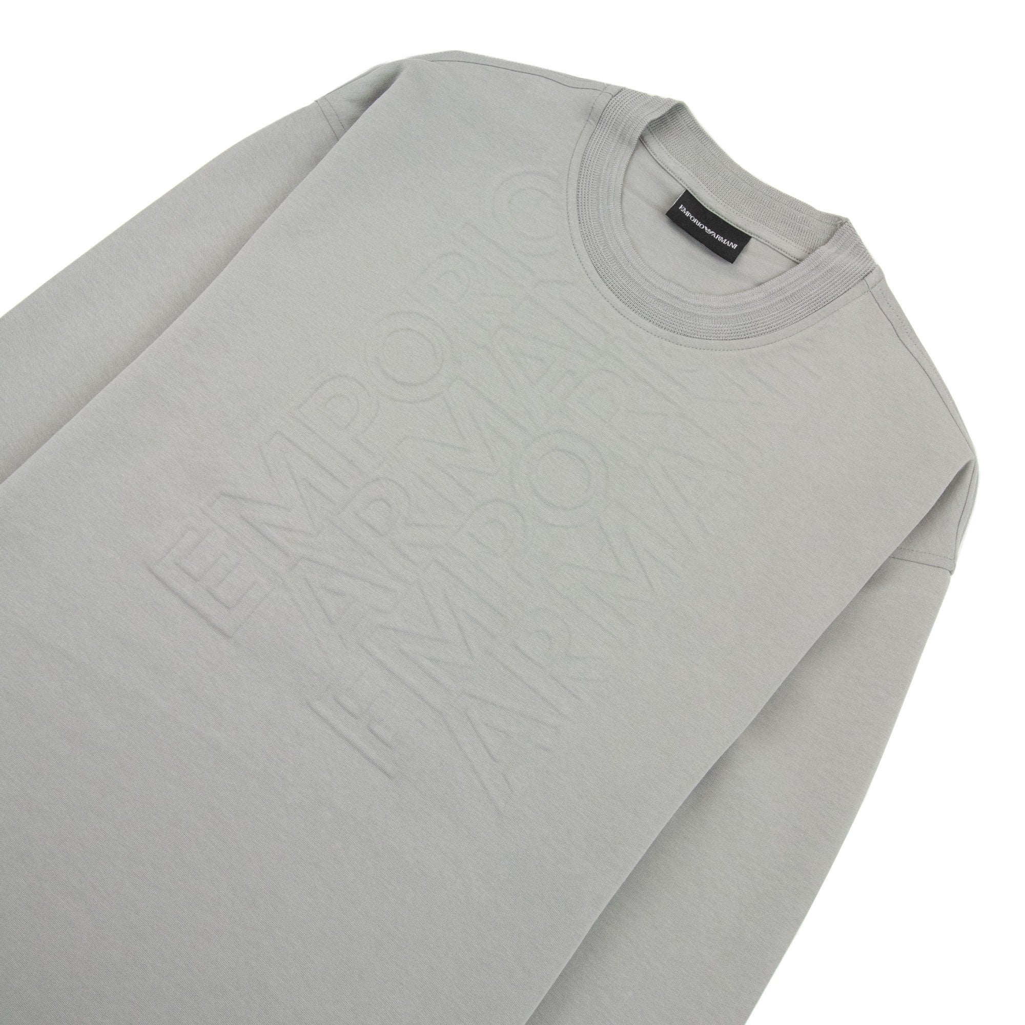 Emporio Armani Embossed Verical Logo Sweatshirt Dark Grey