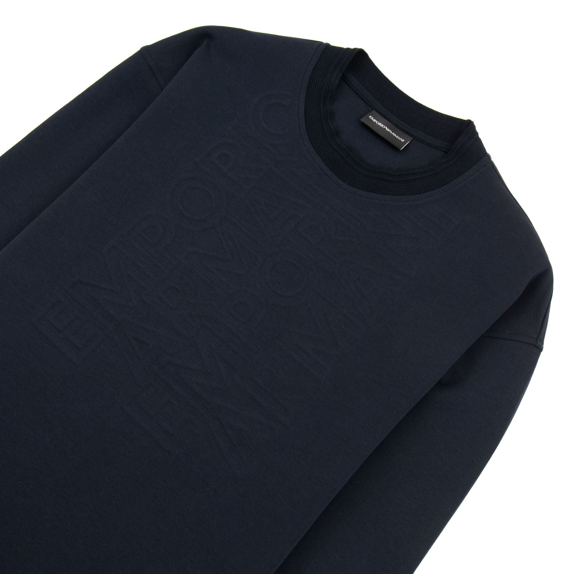 Emporio Armani Embossed Verical Logo Sweatshirt Navy