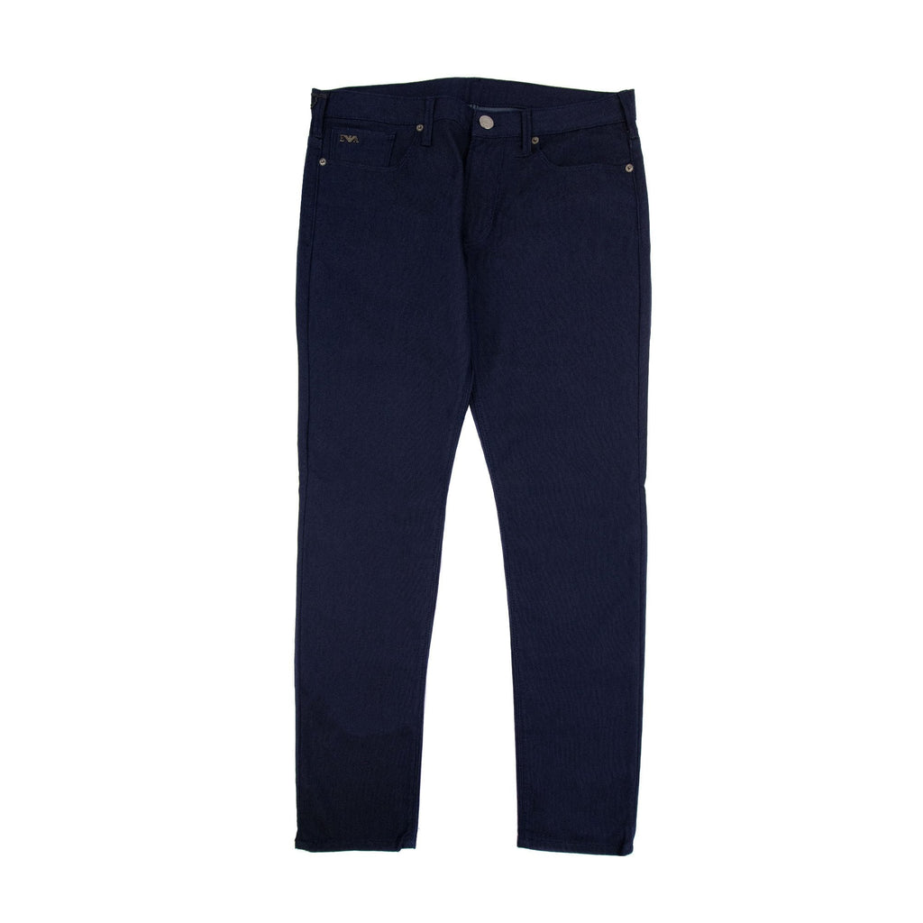 Emporio Armani J06 Slim Fit Cotton Blend Armure Trouser Blue 095
