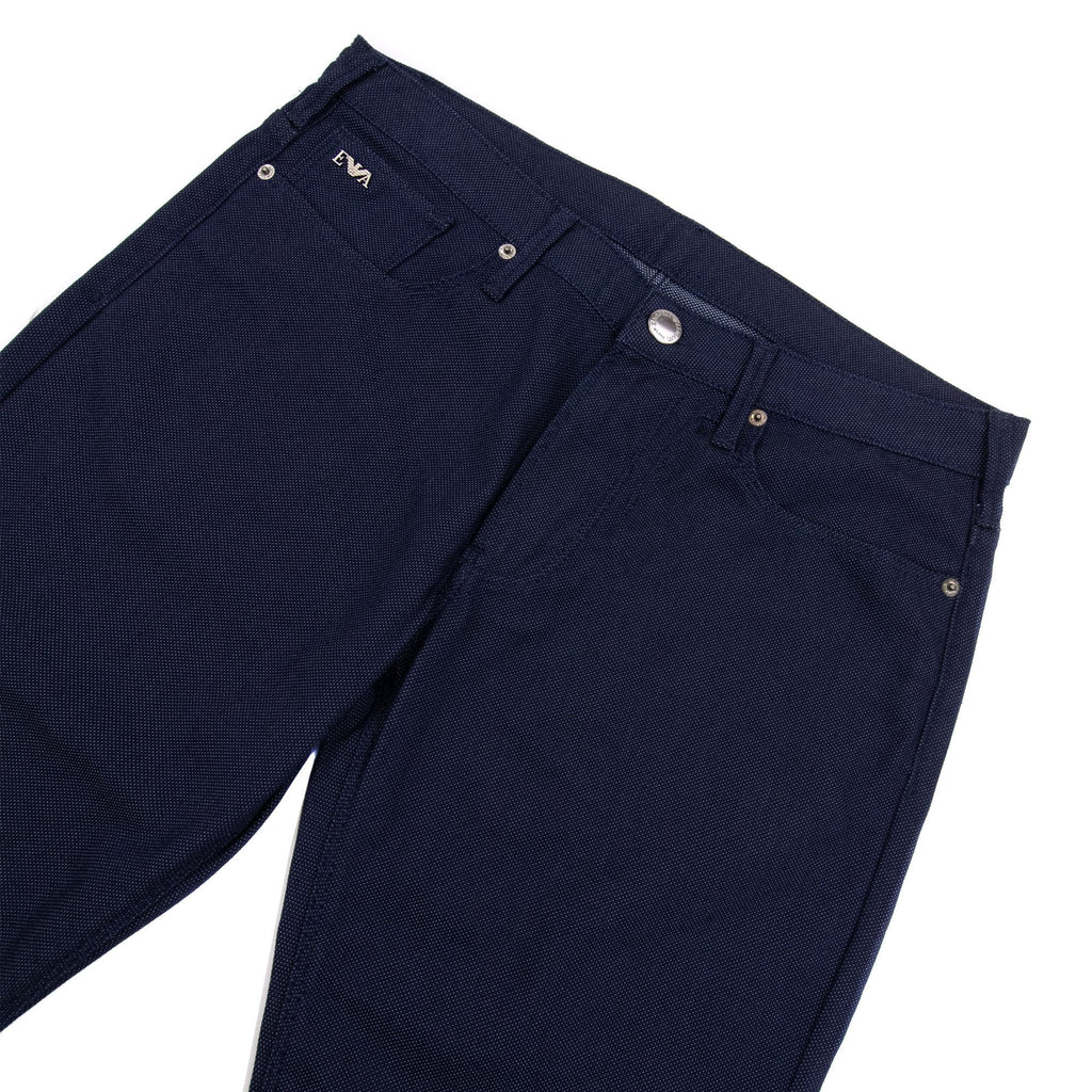 Emporio Armani J06 Slim Fit Cotton Blend Armure Trouser Blue 095