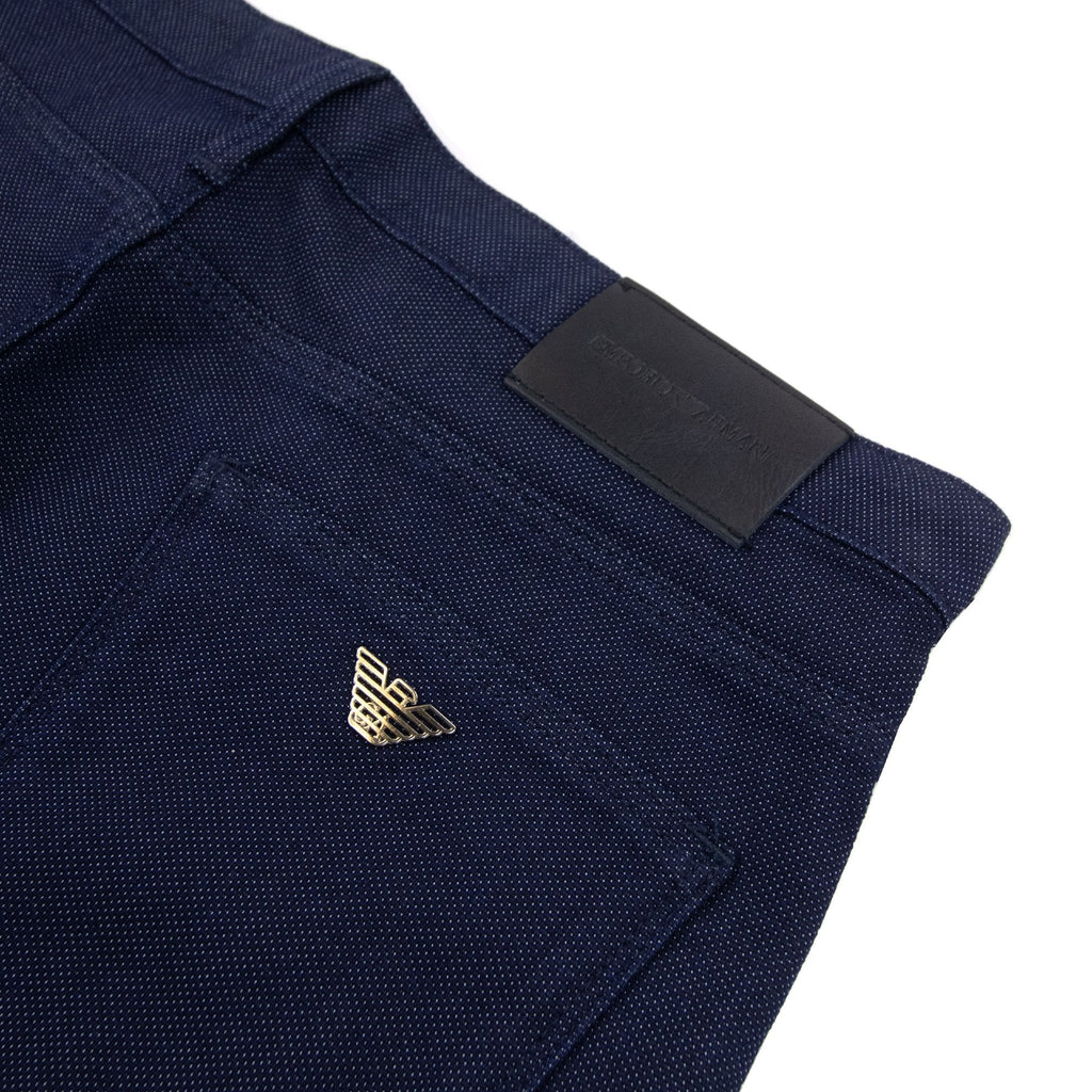 Emporio Armani J06 Slim Fit Cotton Blend Armure Trouser Blue 095