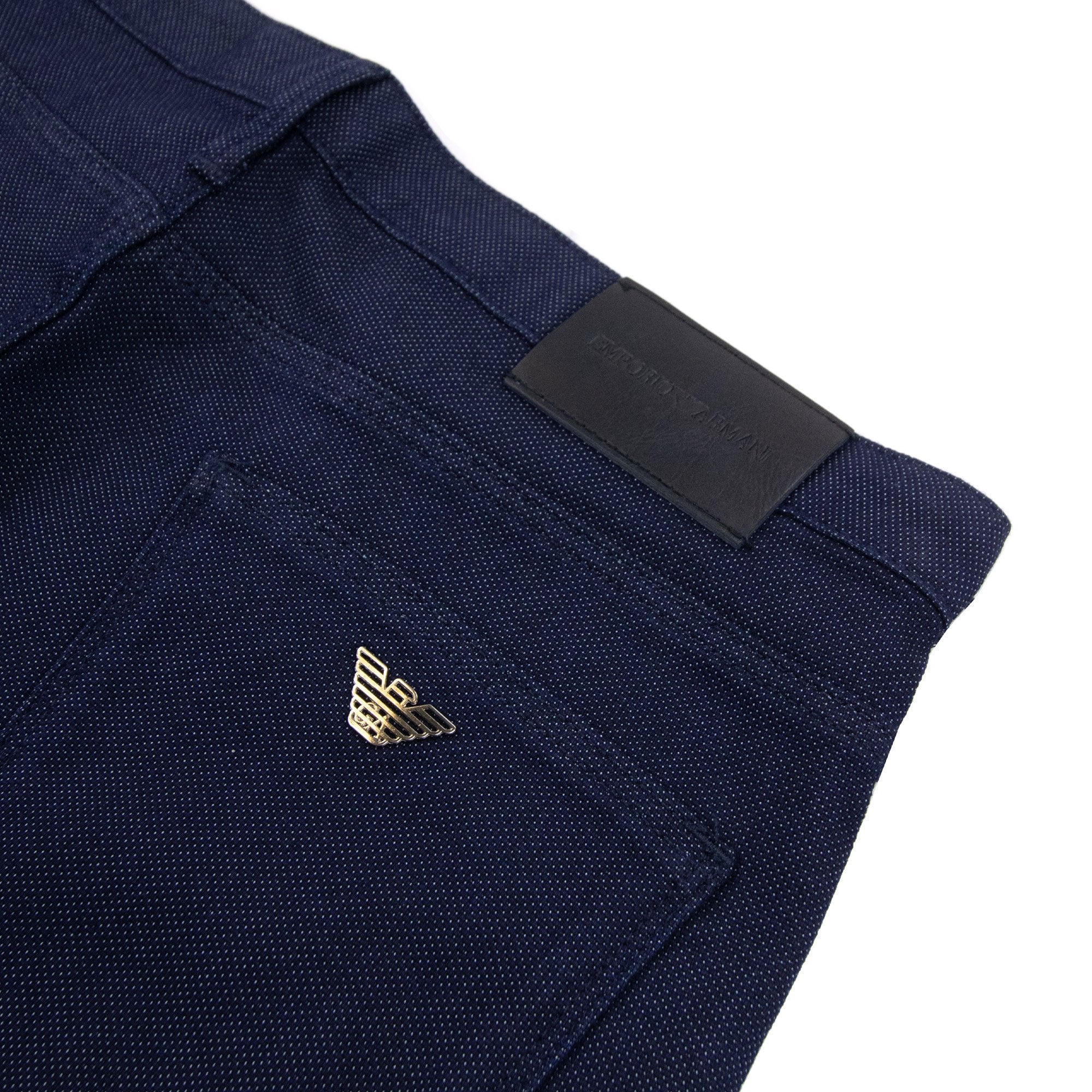 Emporio Armani J06 Slim Fit Cotton Blend Armure Trouser Blue 095