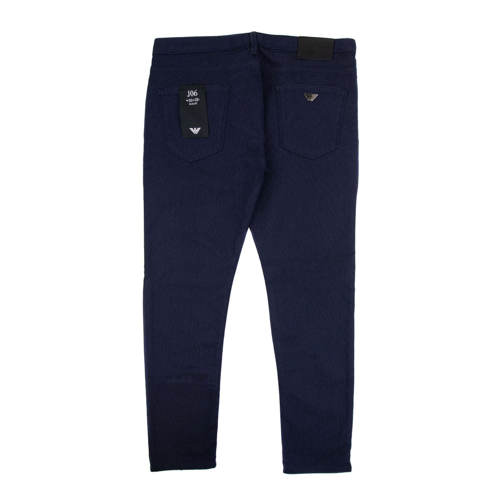 Emporio Armani J06 Slim Fit Cotton Blend Armure Trouser Blue 095