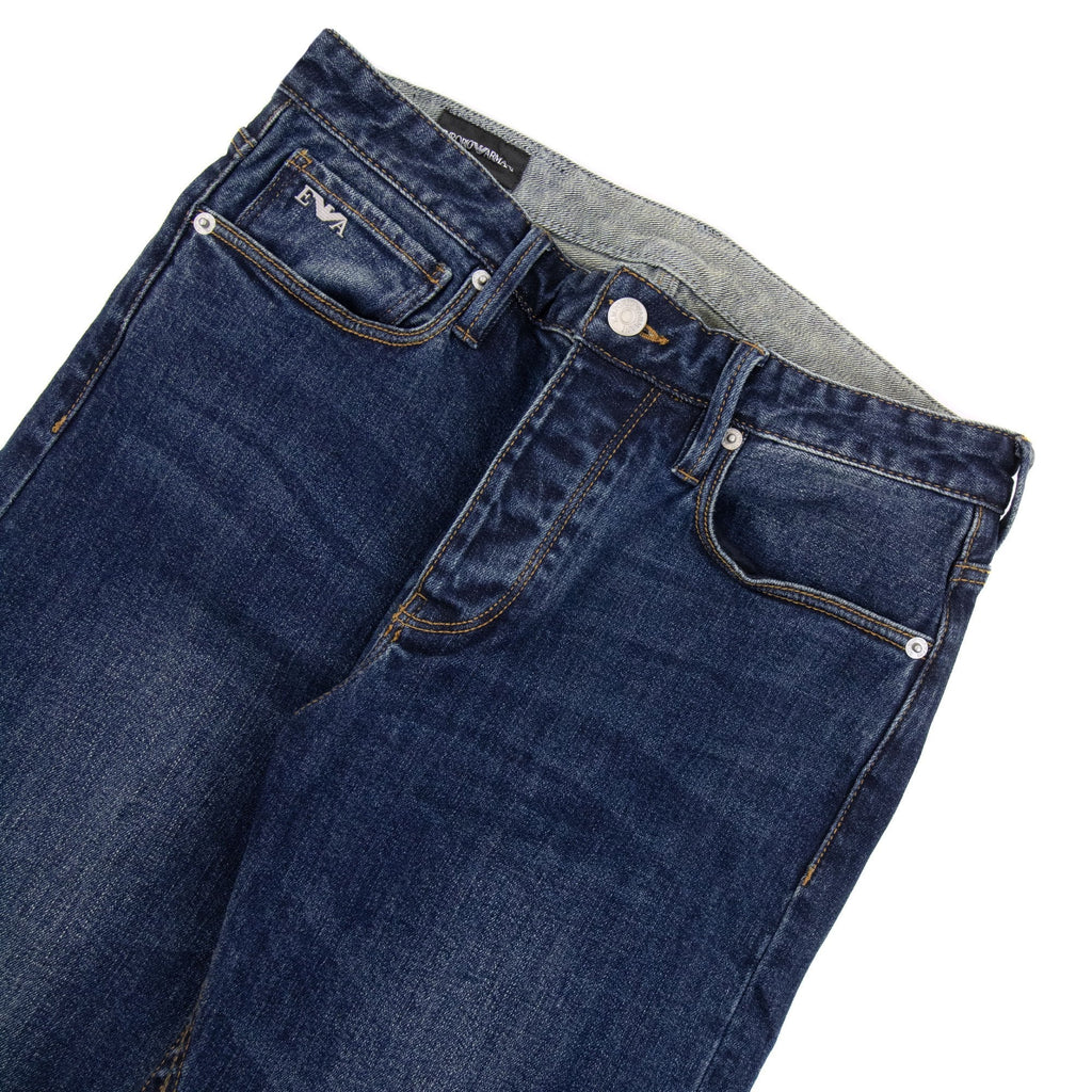 Emporio Armani J75 Slim Fit Washed Stretch Denim Jeans Denim Blue 0942