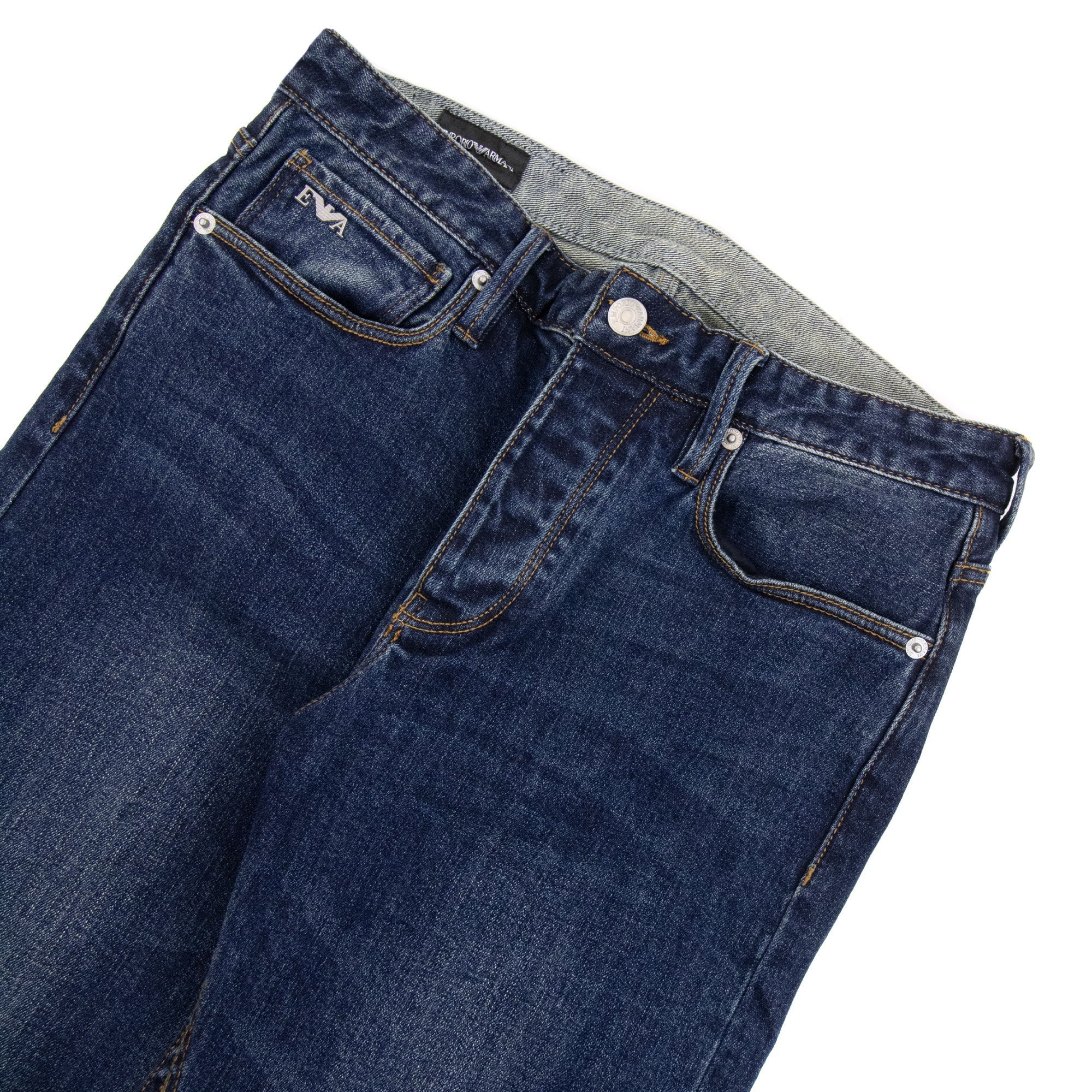 Emporio Armani J75 Slim Fit Washed Stretch Denim Jeans Denim Blue 0942
