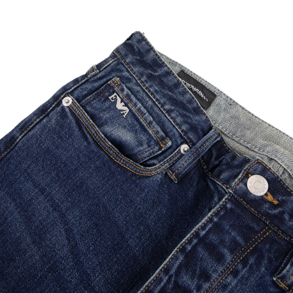 Emporio Armani J75 Slim Fit Washed Stretch Denim Jeans Denim Blue 0942