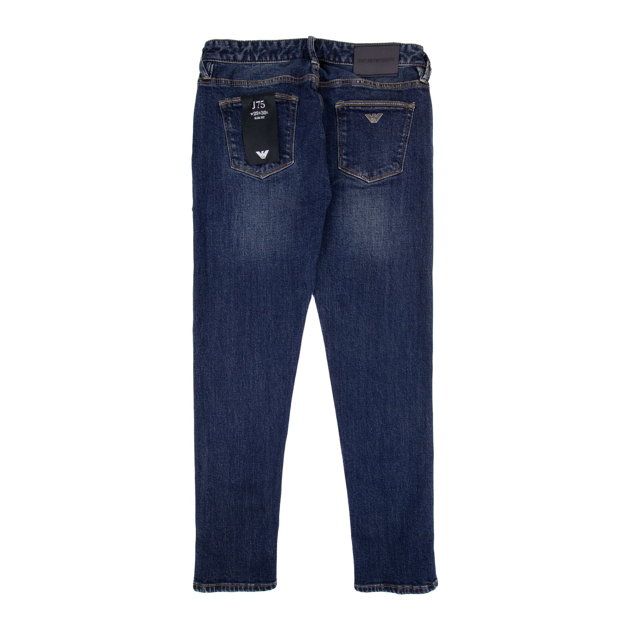 Emporio Armani J75 Slim Fit Washed Stretch Denim Jeans Denim Blue 0942
