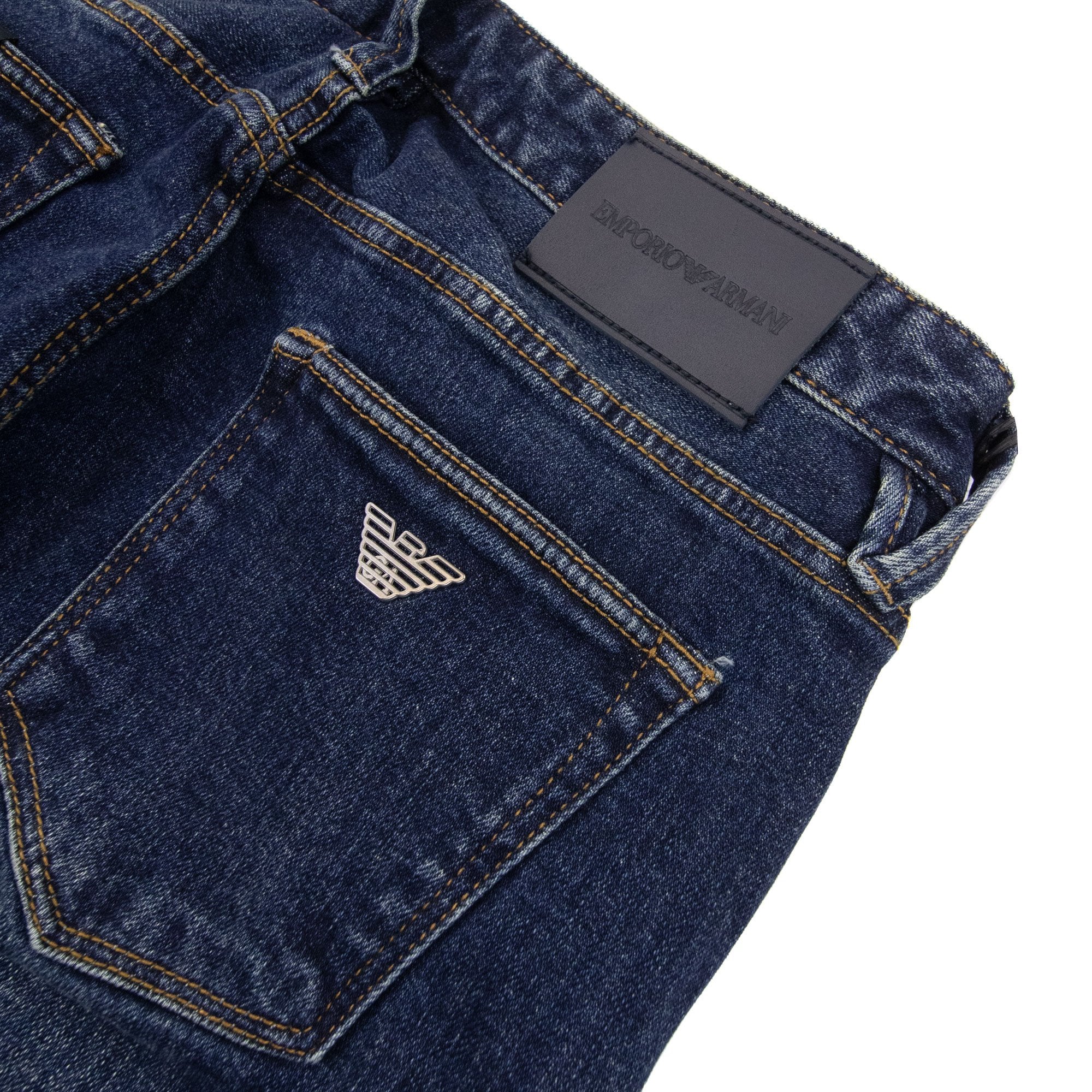 Emporio Armani J75 Slim Fit Washed Stretch Denim Jeans Denim Blue 0942
