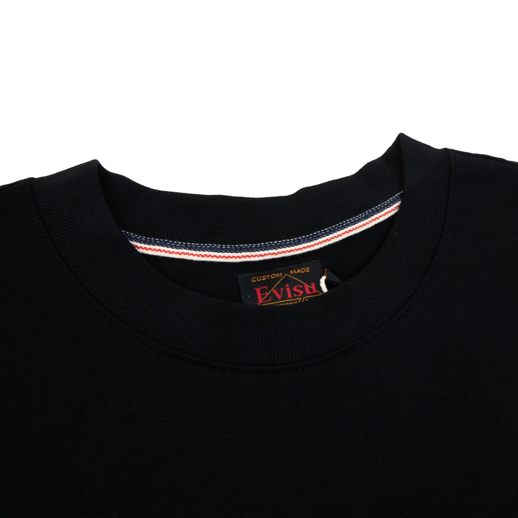 Evisu Ribbon Seagull Kamon Print T Shirt Black