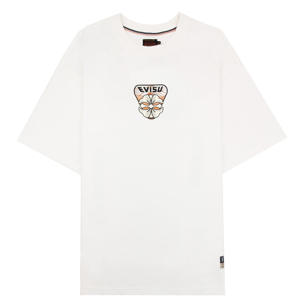 Evisu Hanafuda Daruma Daicock Print T Shirt White