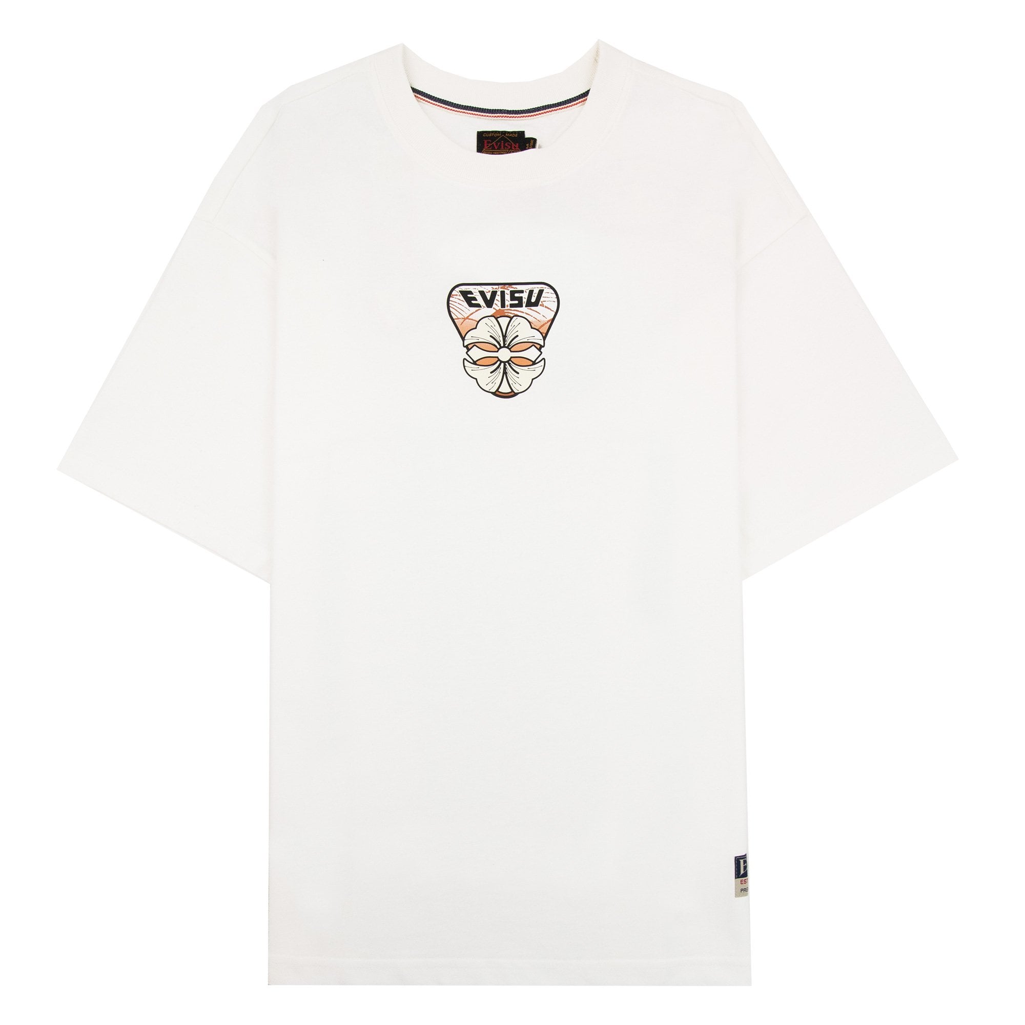 Evisu Hanafuda Daruma Daicock Print T Shirt White