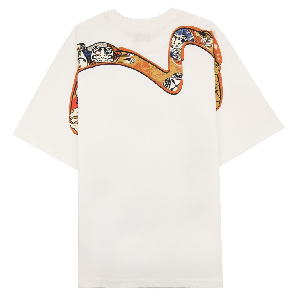 Evisu Hanafuda Daruma Daicock Print T Shirt White