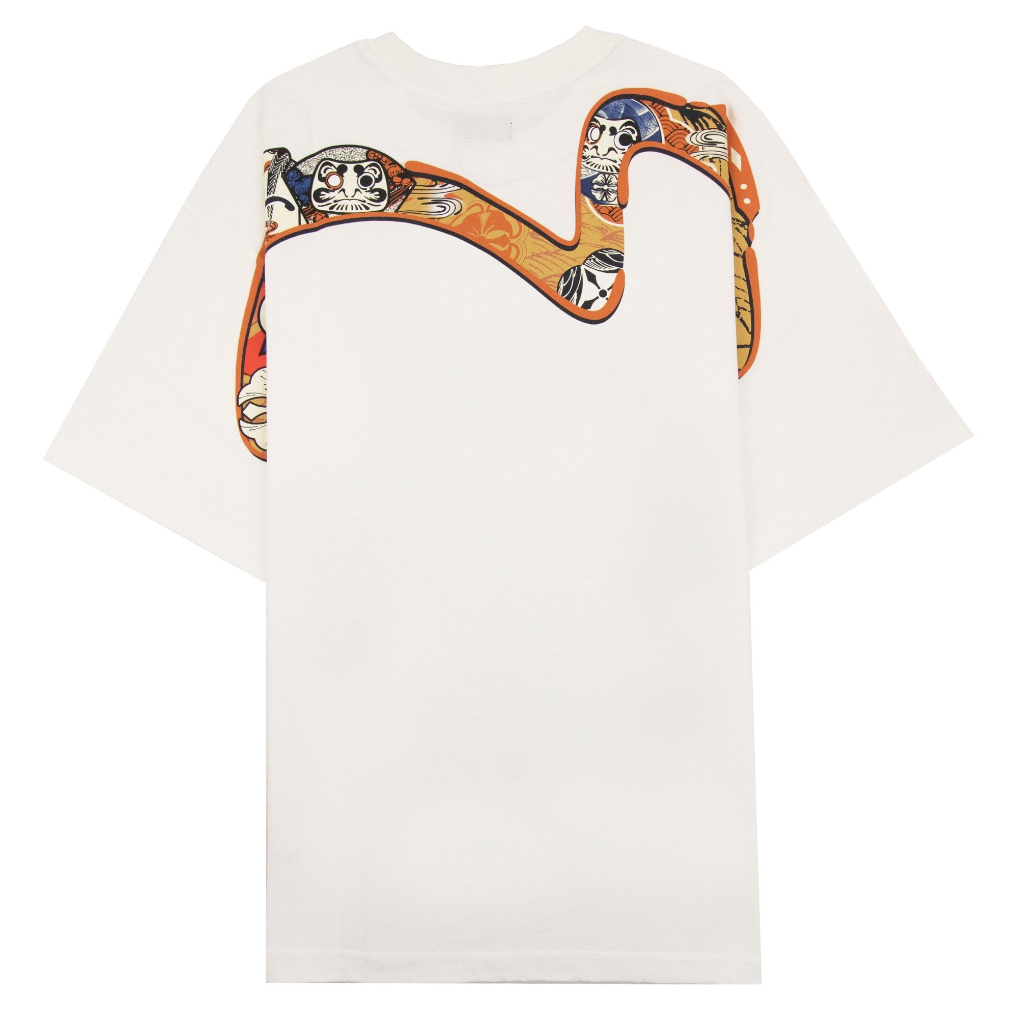 Evisu Hanafuda Daruma Daicock Print T Shirt White