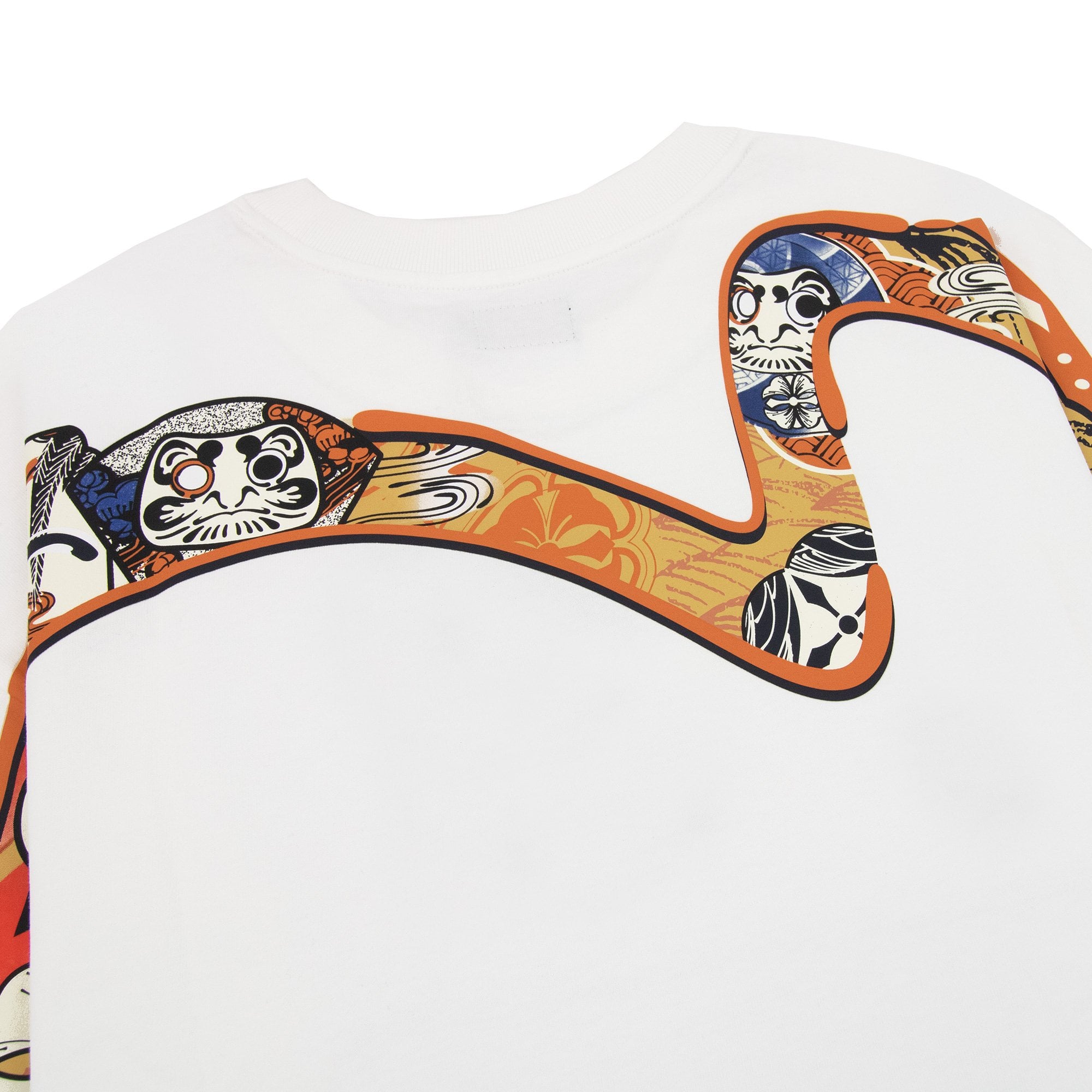 Evisu Hanafuda Daruma Daicock Print T Shirt White