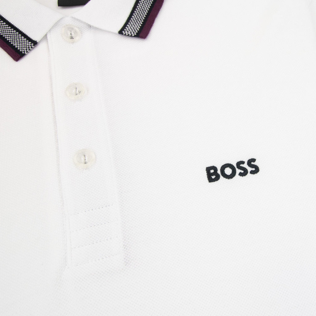 Hugo Boss Embroidered Logo Paddy Polo White 102