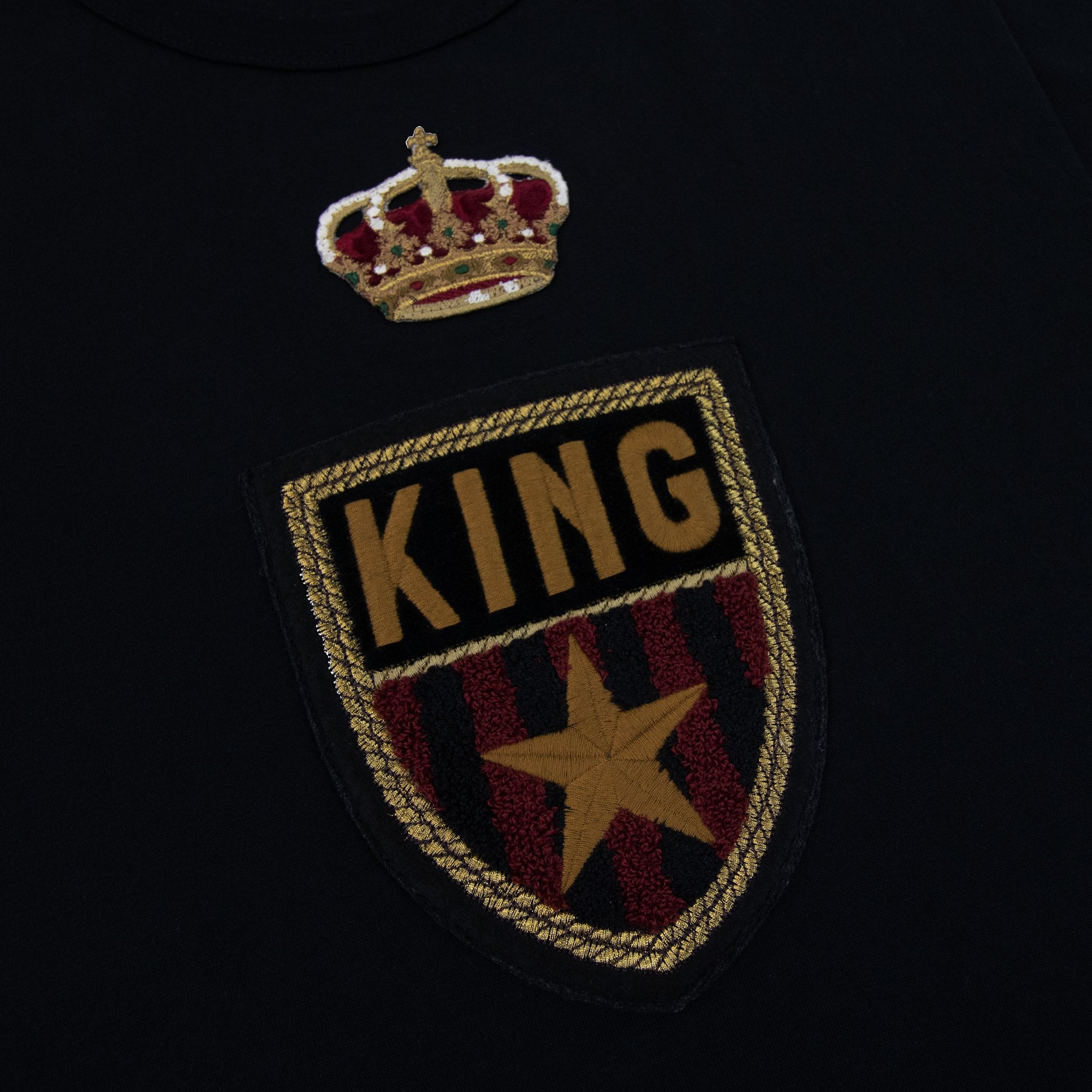 Dolce & Gabbana Crown King Embossed Logo T Shirt Black N0000