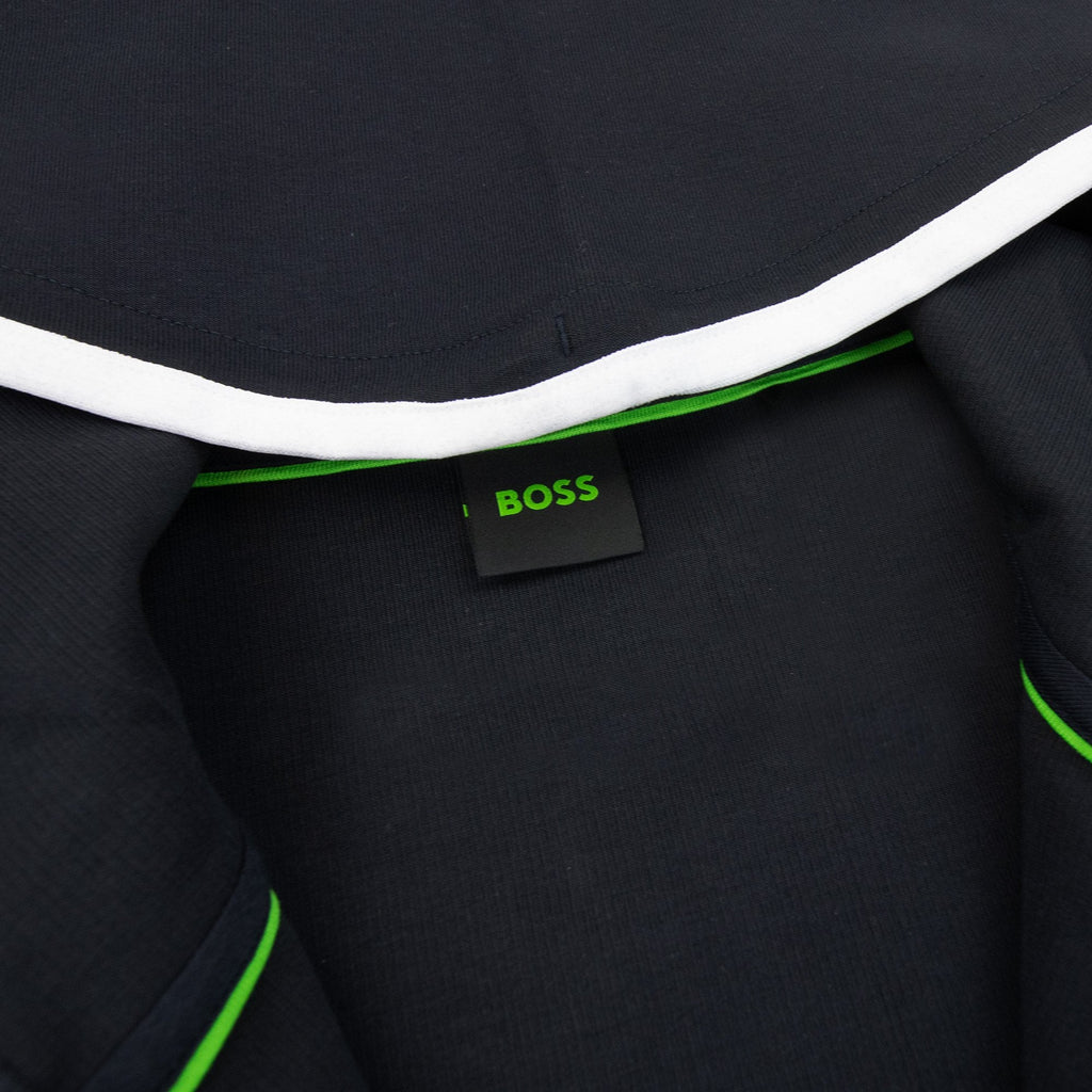 Hugo Boss Hd Logo Print Zip Up Hoodie Navy 402