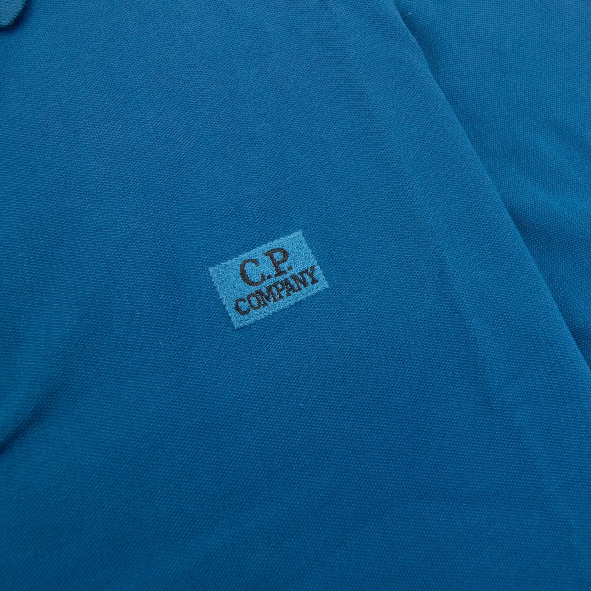 Cp Company Stretch Piquet Slim Polo Shirt Ink Blue 848