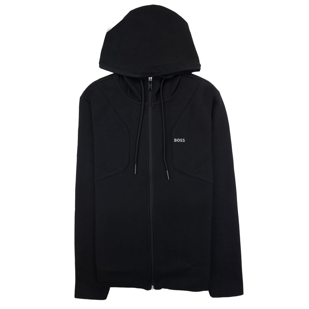 Hugo Boss Hd Logo Print Zip Up Hoodie Black 001
