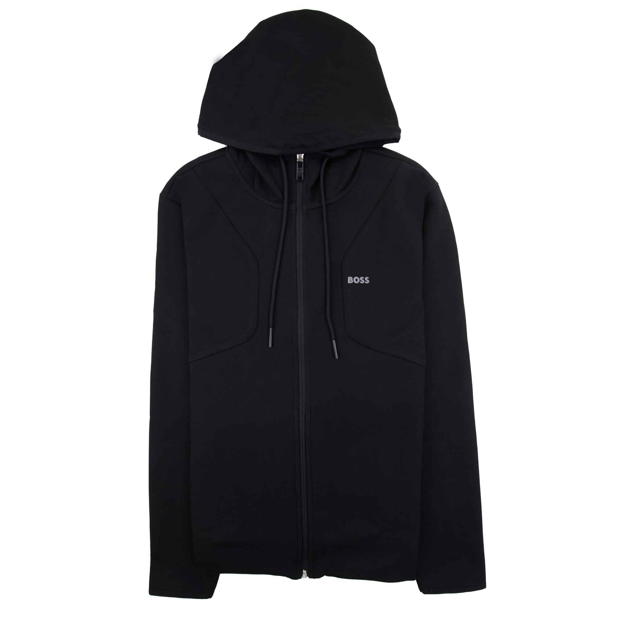 Hugo Boss Hd Logo Print Zip Up Hoodie Black 001
