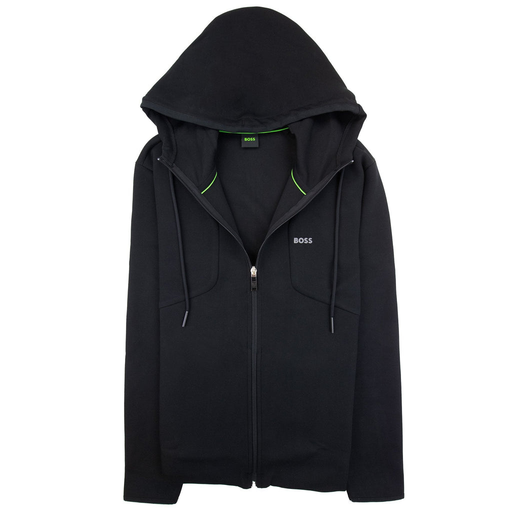 Hugo Boss Hd Logo Print Zip Up Hoodie Black 001