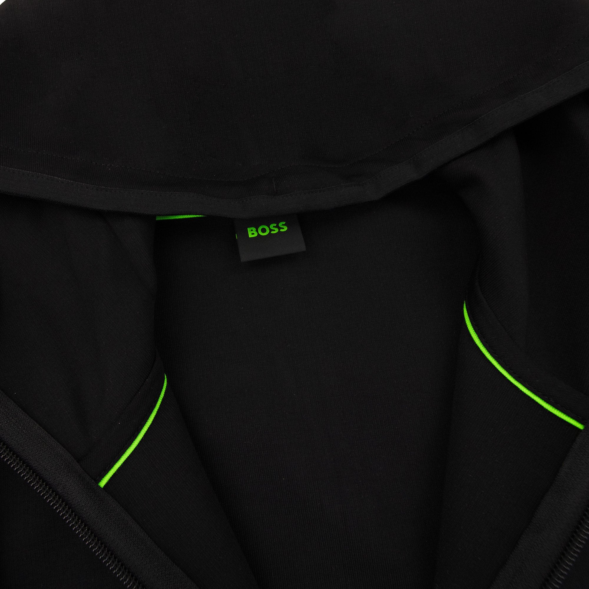 Hugo Boss Hd Logo Print Zip Up Hoodie Black 001