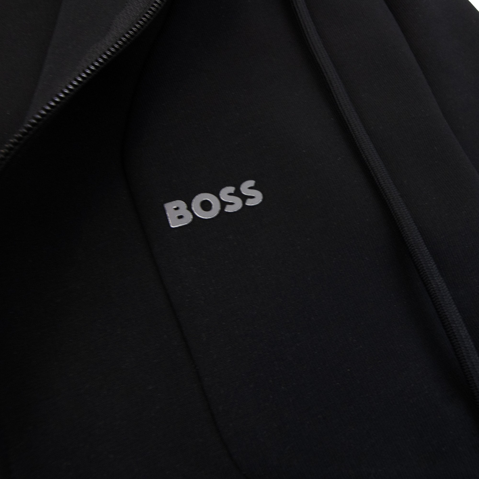 Hugo Boss Hd Logo Print Zip Up Hoodie Black 001