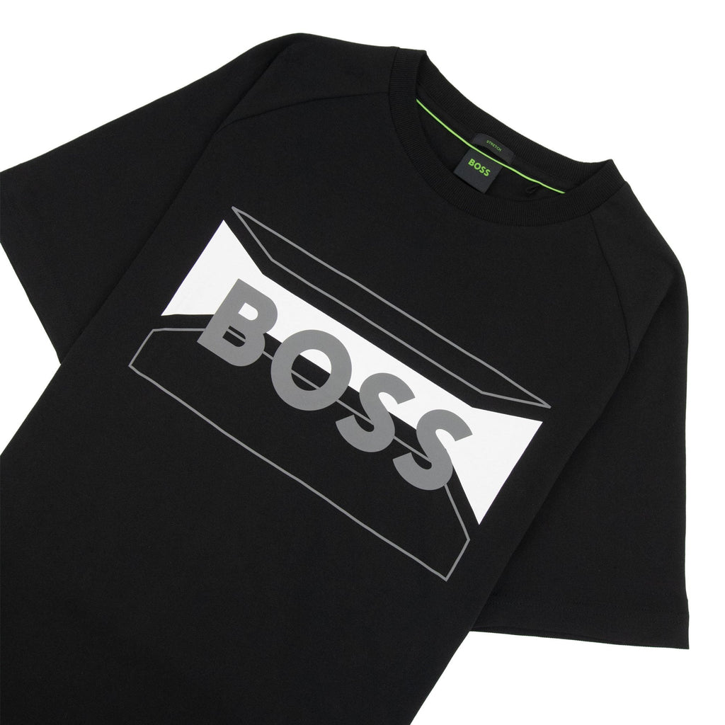 Hugo Boss Tee 2 Artwork Logo T Shirt Black 001