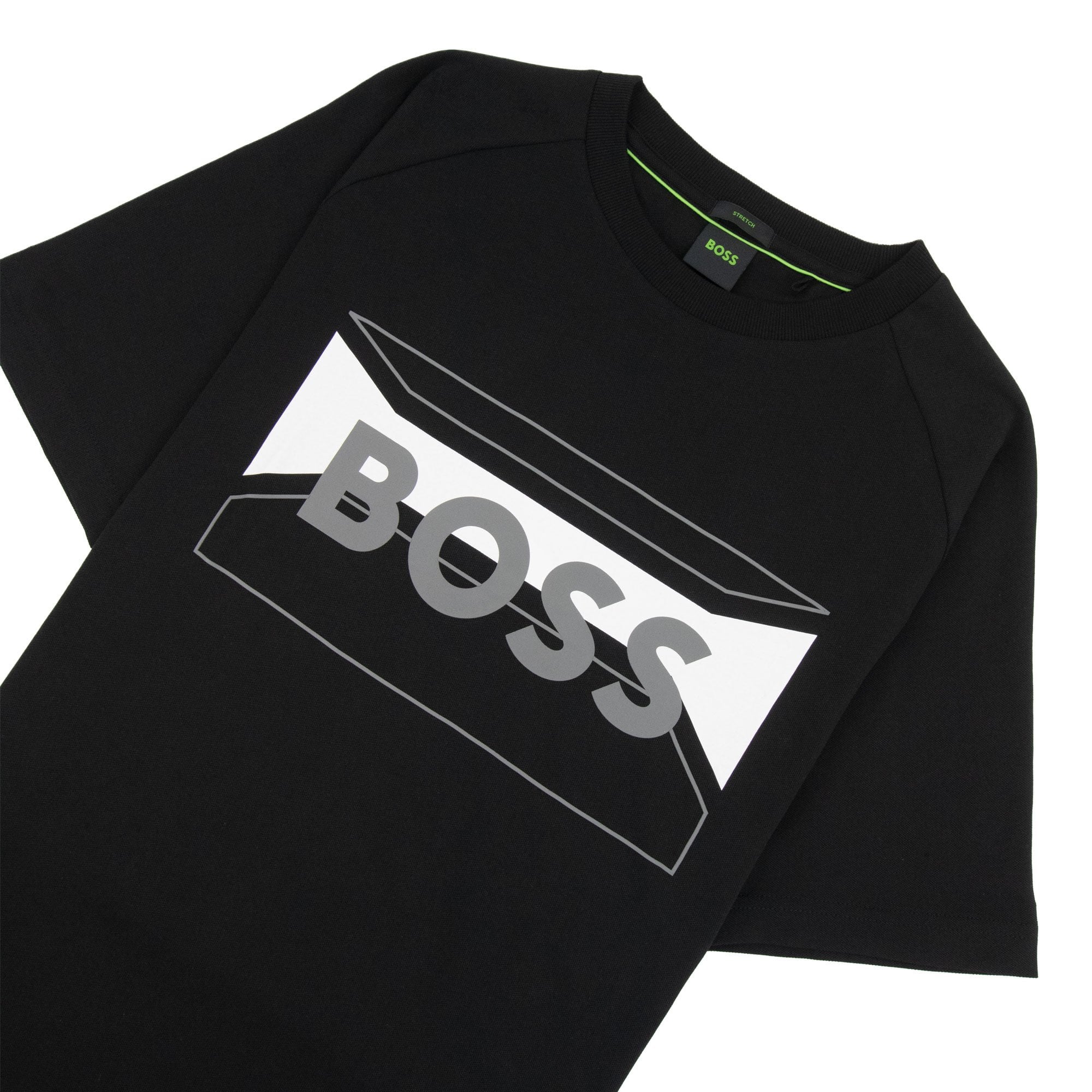 Hugo Boss Tee 2 Artwork Logo T Shirt Black 001