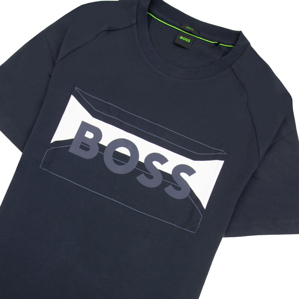 Hugo Boss Tee 2 Artwork Logo T Shirt Navy 402