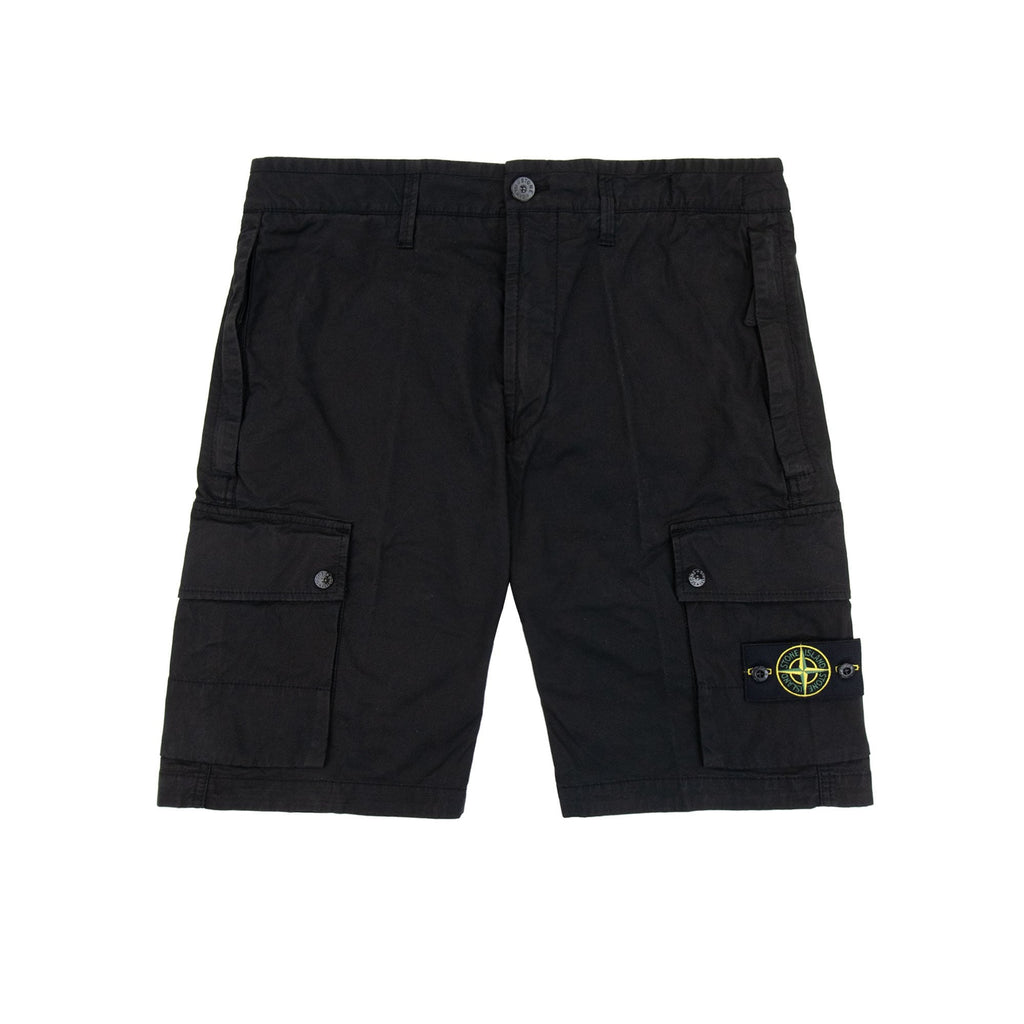 Stone Island L1110 Twill Stretch Tc Cargo Shorts Black V0029