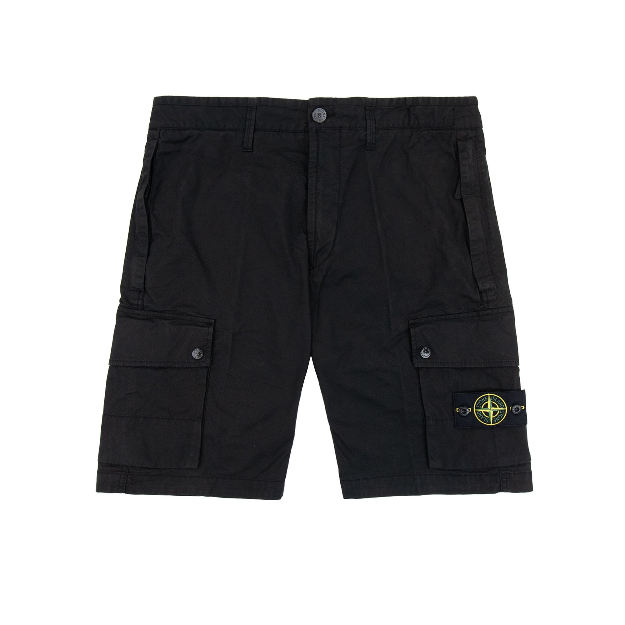 Stone Island L1110 Twill Stretch Tc Cargo Shorts Black V0029