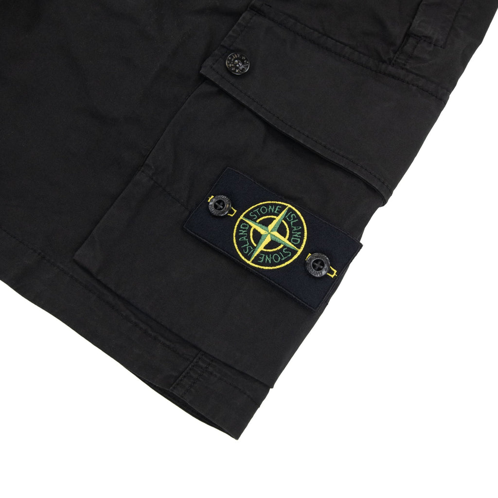 Stone Island L1110 Twill Stretch Tc Cargo Shorts Black V0029