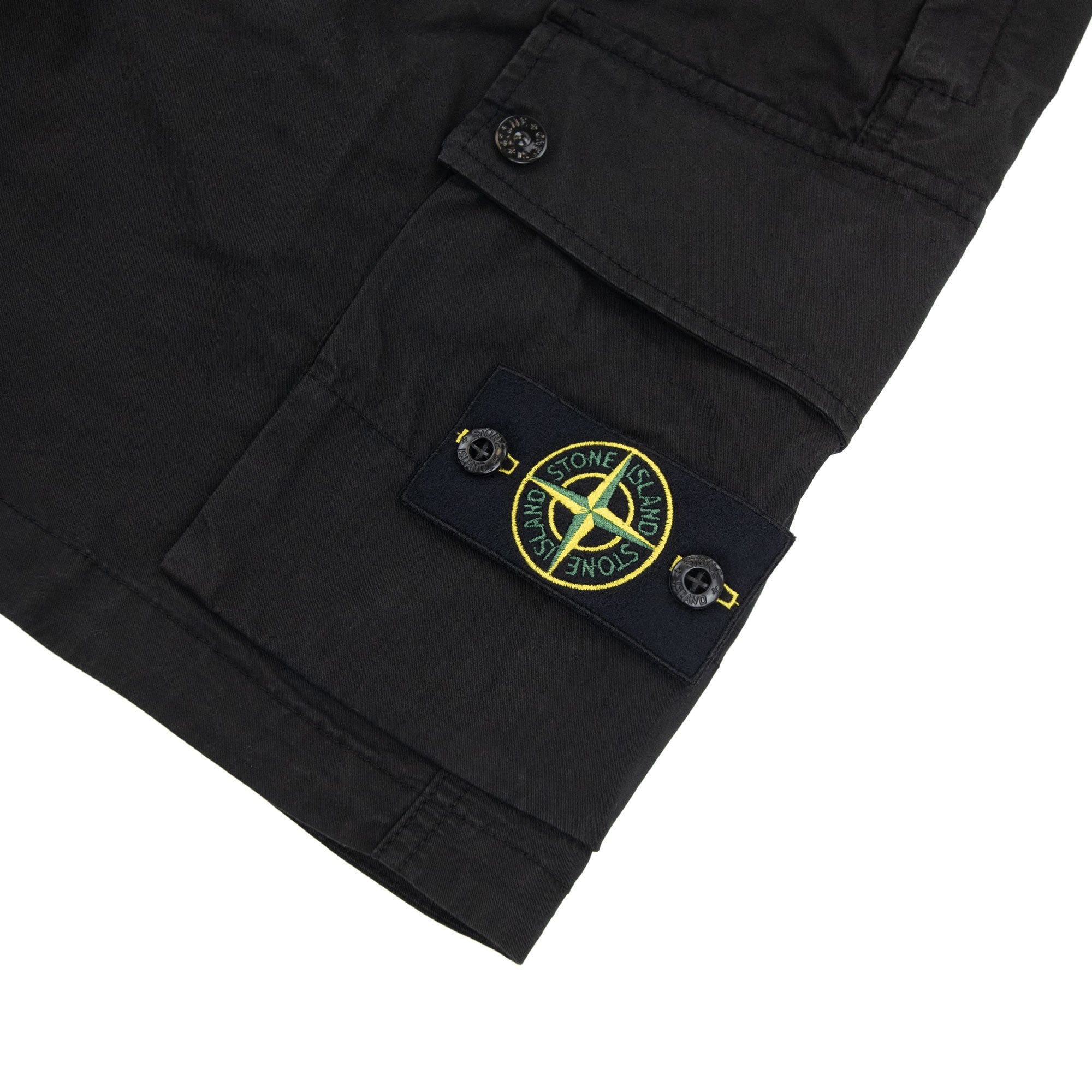 Stone Island L1110 Twill Stretch Tc Cargo Shorts Black V0029