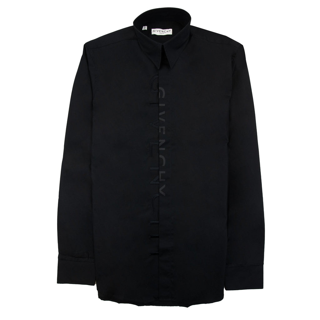 Givenchy Embroidered Split Logo Shirt Black