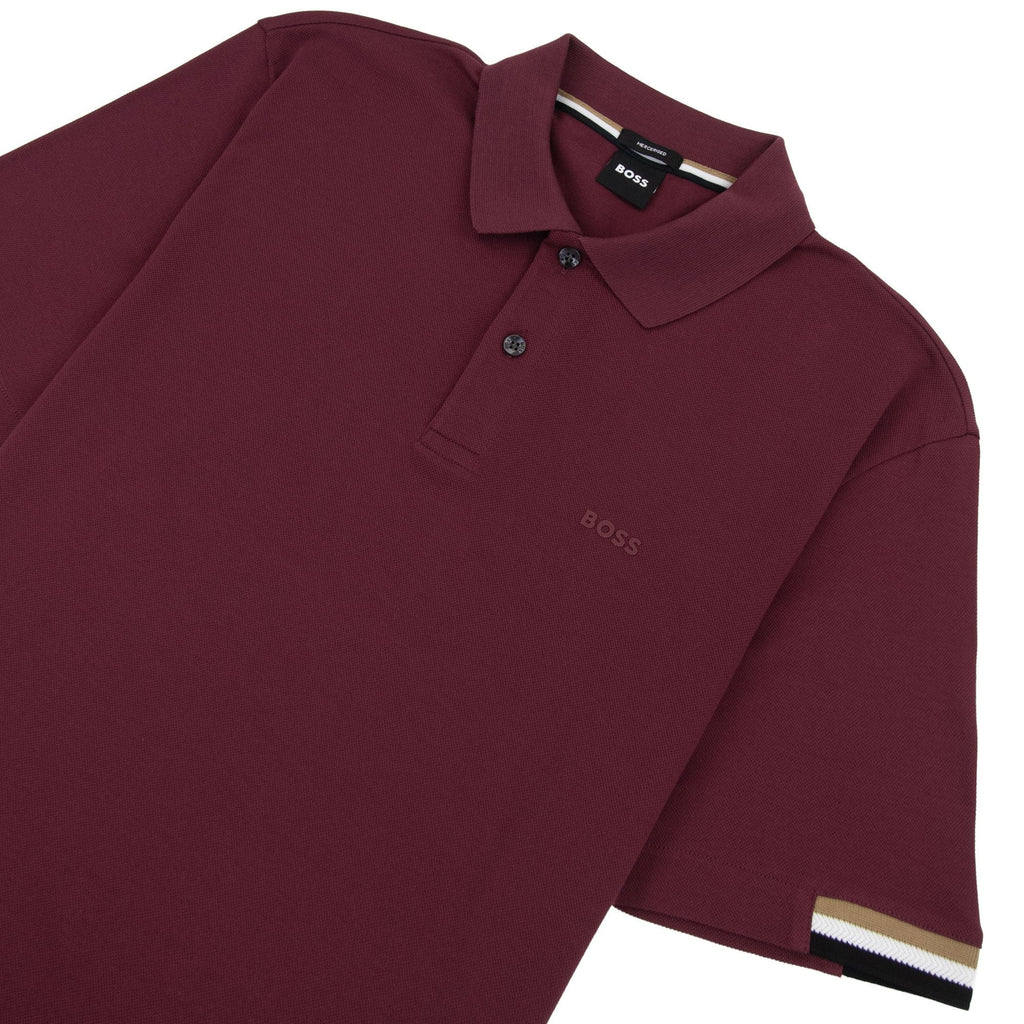 Hugo Boss Parlay 147 Mercerised Polo Shirt Dark Red 603