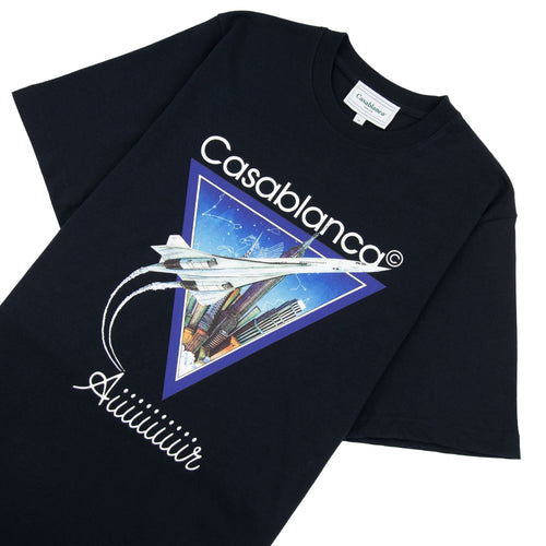 Casablanca Aiiiiir Printed T Shirt Navy