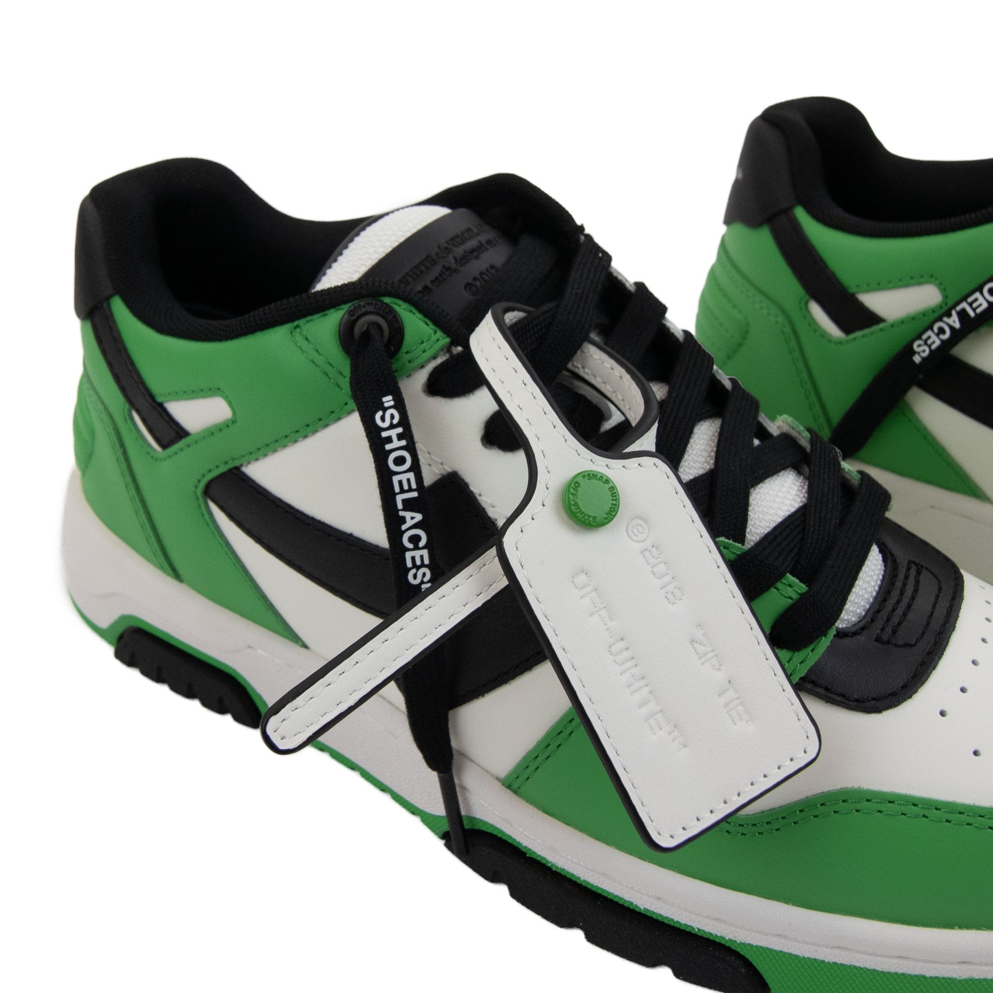 Off White Out Of Office Calf Leather Sneaker Green/Black
