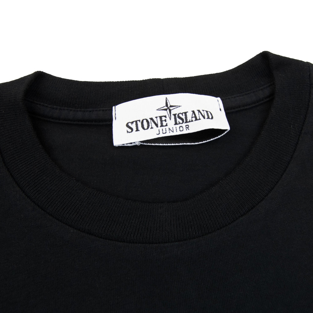 Stone Island Junior 21071 30/1 Starfish Two Print T Shirt Black V0029