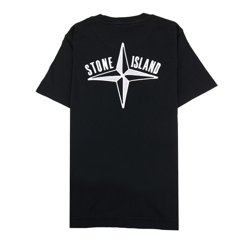 Stone Island Junior 21071 30/1 Starfish Two Print T Shirt Black V0029