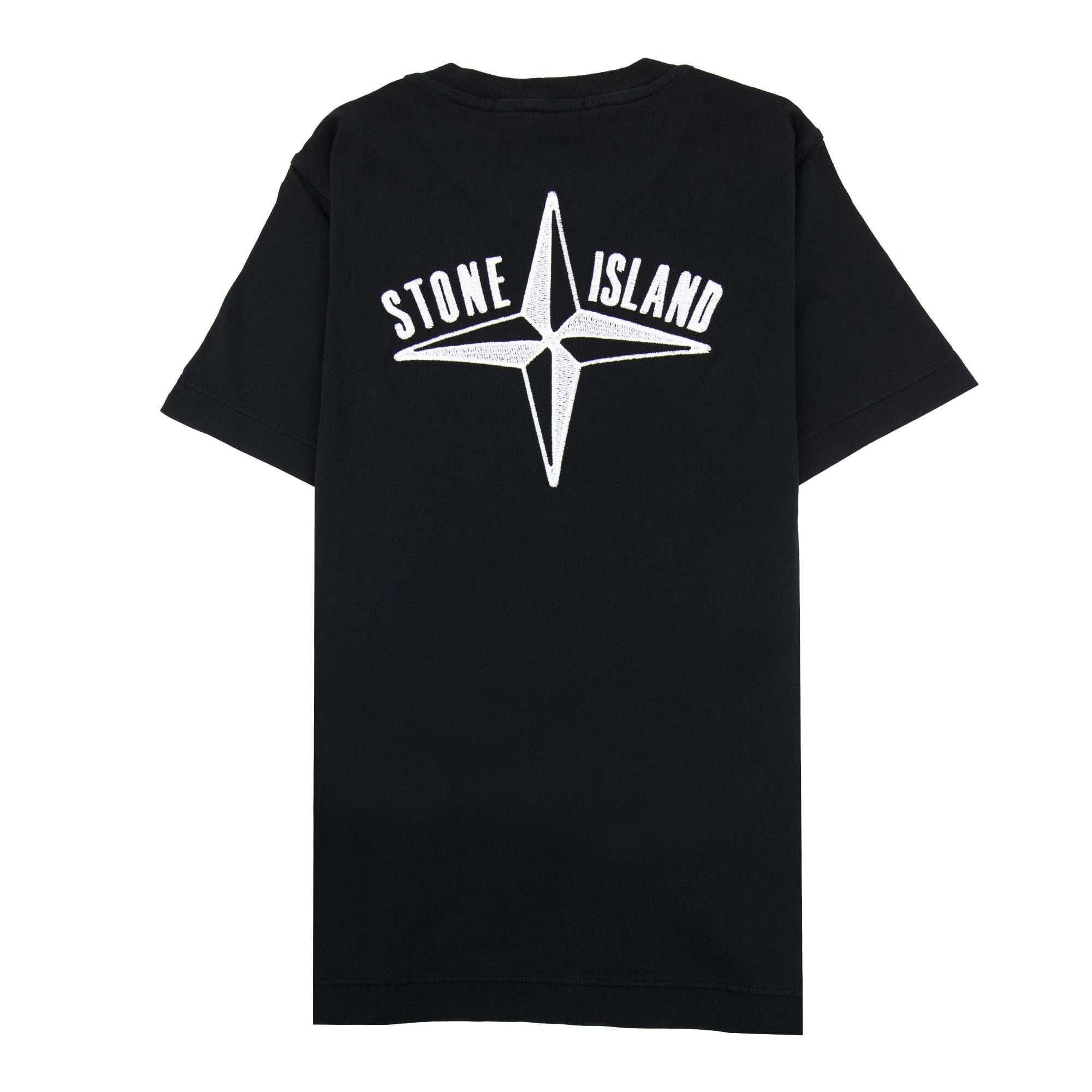 Stone Island Junior 21071 30/1 Starfish Two Print T Shirt Black V0029