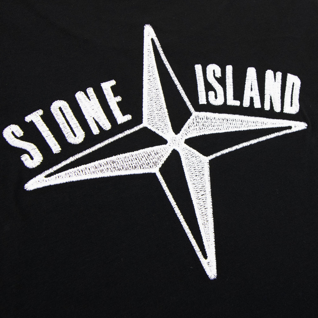 Stone Island Junior 21071 30/1 Starfish Two Print T Shirt Black V0029
